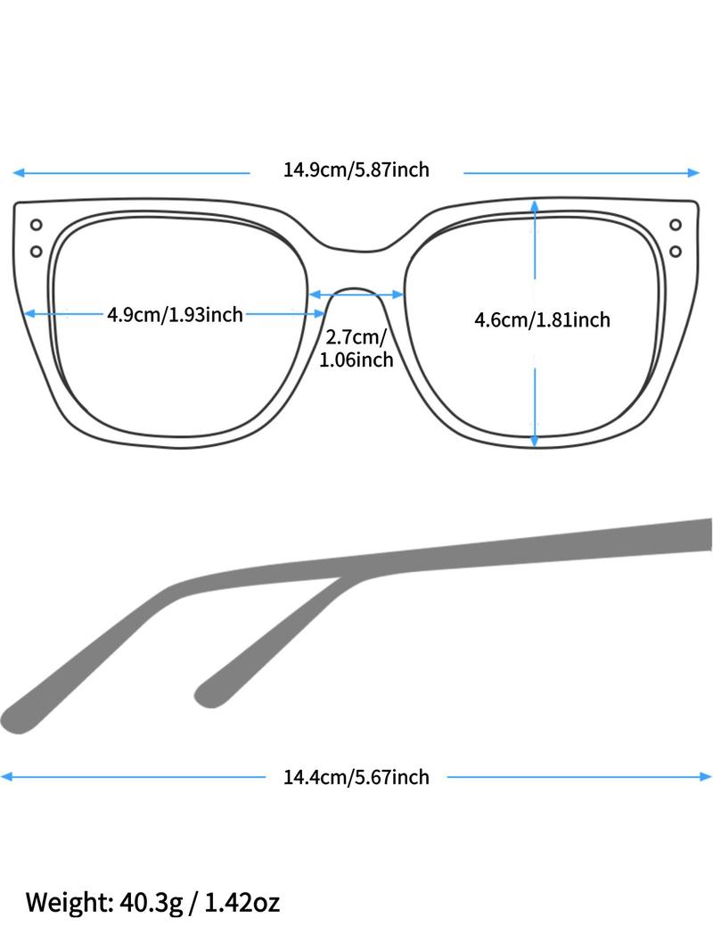 Cute Square Frame Eyeglasses, Basic Fashion Anti-blue Light Eyeglasses for Women & Men, Fashion Eyeglasses for Work, Daily Clothing Decor, Perfect for Student Daily Use