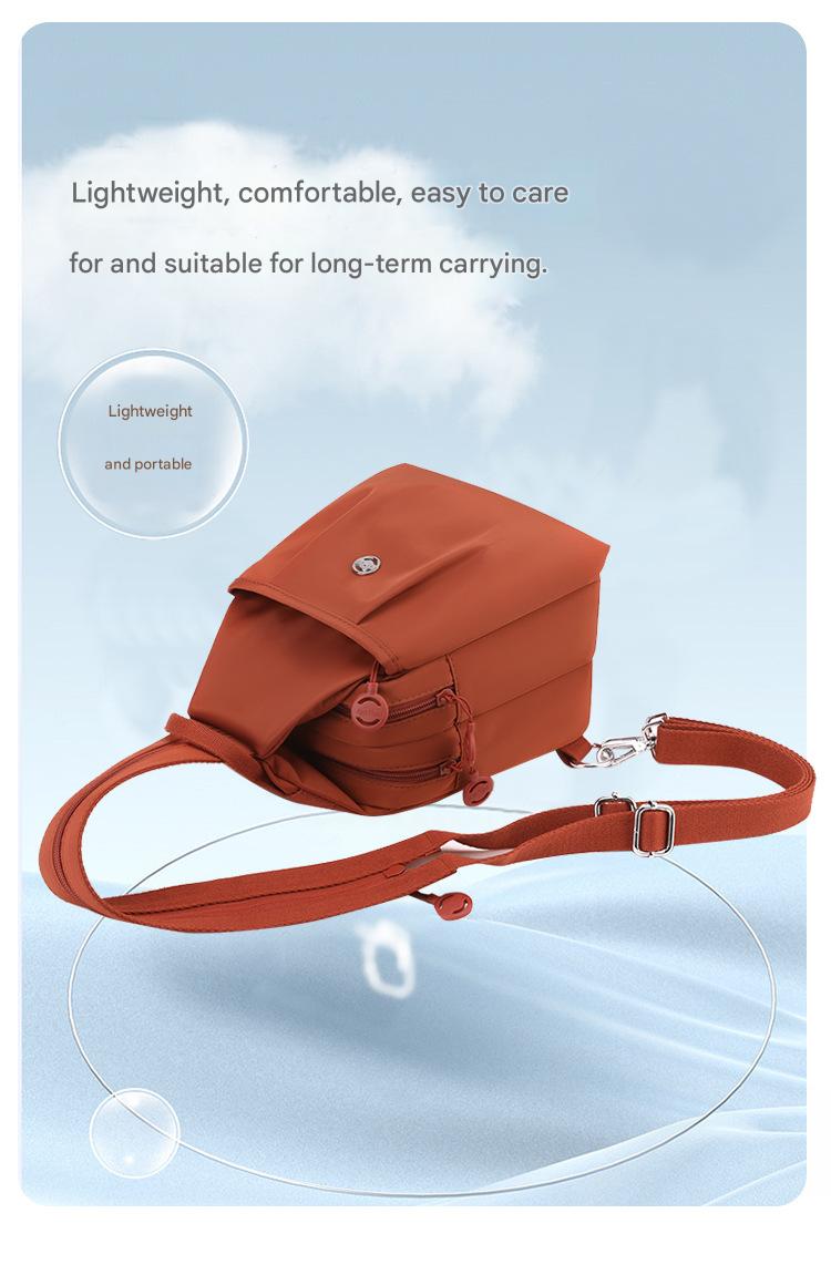 Velora Fashion Oxford Cloth Casual Backpack Messenger Bag Chest Bag with Side Pouch Adjustable Strap Zipper Pocket Inner Patch Pocket 30x21x14cm