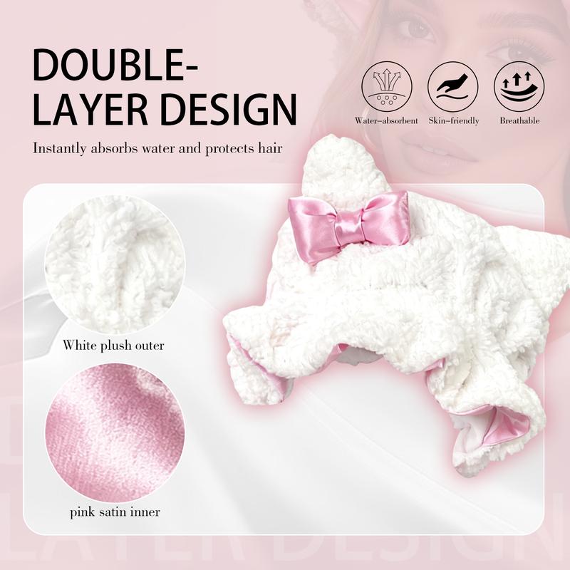 Luxury Kitty Teddy Bonnet -Adjustable, Comfortable Stylish,Daily Hair Care and Protection with SatinLining & Cute Ears,No Frizz All ComfortStylish Curl Protection for Daily Hair Care Durable Halloween hair bonnet