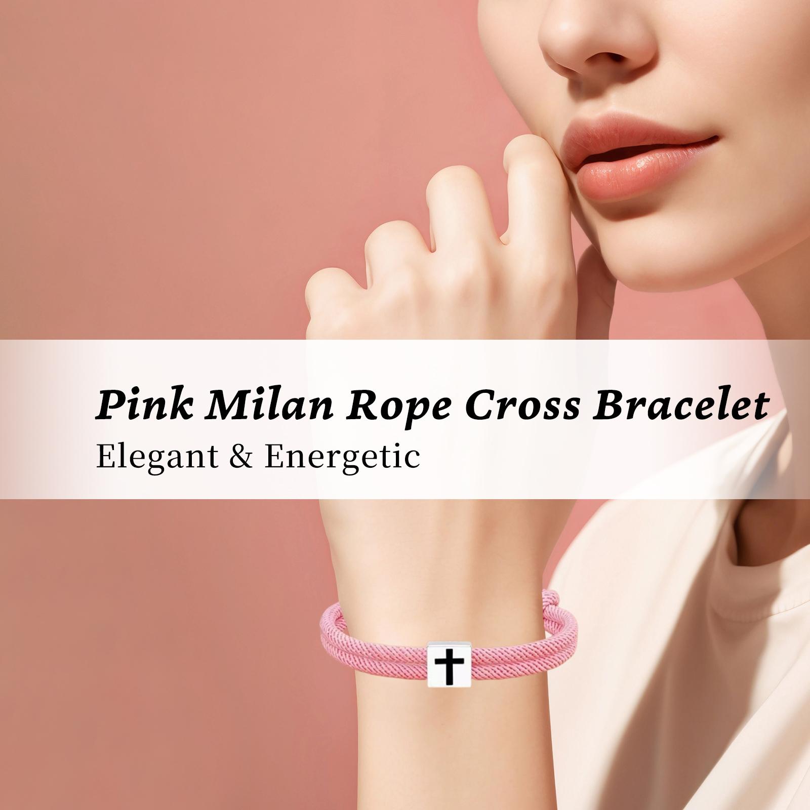 2pcs Adjustable Rope Cross Bracelet Braided Christian Bracelet for Men Women Teen Girls Fashion Jesus Bracelets Christian Baptism Gift