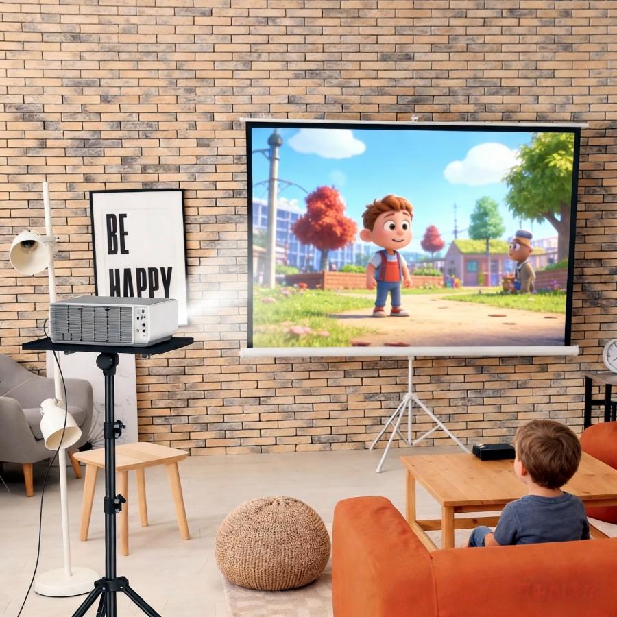 Adjustable Height Multifunctional Projector Stand with Tray, Foldable Design, Easy Storage, Suitable for Desktop or Floor Use