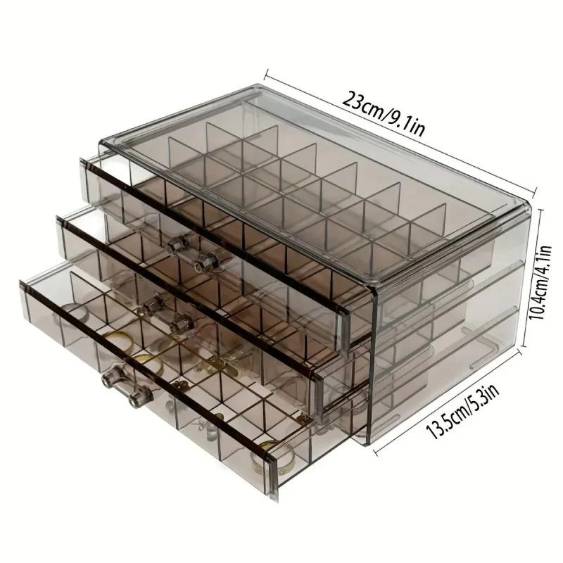 72-Slot Three-Tier Jewelry Box - Large Capacity Ring, Earring, and Necklace Organizer Display Tower