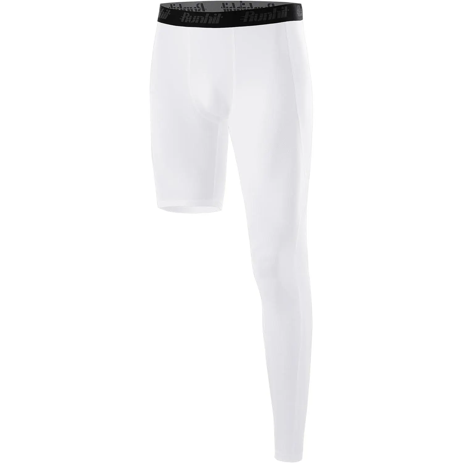 Men's Full-Length Single-Leg Compression Tights - Stretchy, Lightweight Breathable Workout Gym Wear, Elastic Activewear Athletic Bottoms, Sports Base Layer Underwear for Basketball
