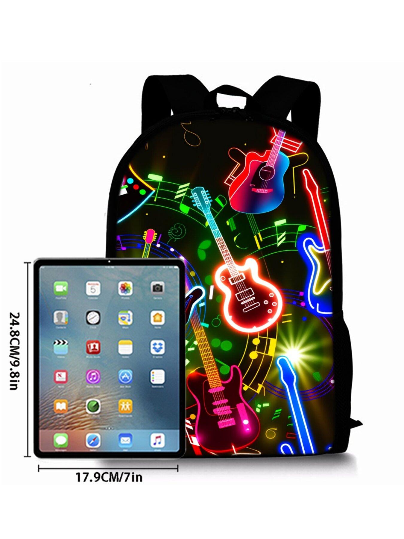 Cyberpunk Guitar Pattern Print Single-Layer Backpack