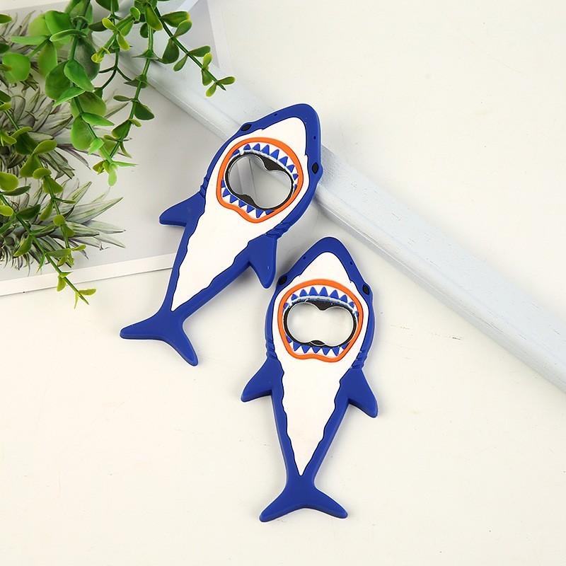 Ocean Shark PVC Soft Rubber Bottle Opener, Creative Beer Soda Silicone Opener, Durable and Easy-To-Use Design, Perfect for Parties and Home Use