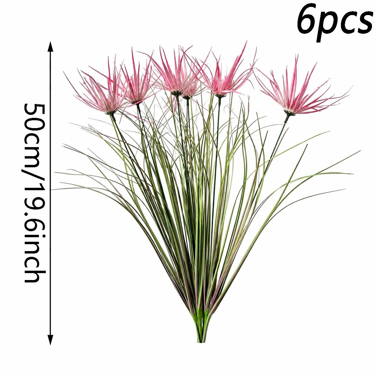 6pcs Realistic Artificial Flowers and Plants, Outdoor Greenery, Outdoor Fake Flowers, Spring & Summer Decor, Home, Office, Balcony, Patio, Porch, Garden, Lifelike Artificial Flower, Plastic Floral Plant