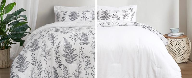 PHF 7/3 counts/set Comforter Set, Reversible Botanical Bedding Set Includes Comforter, Pillow Shams, Flat Sheet, Fitted Sheet, and Pillowcases, Gifts PHF 7/3 counts/set Comforter Set, Reversible Botanical Bedding Set Includes Comforter, Pillow Shams, Flat Sheet, Fitted Sheet, and Pillowcases, Gifts