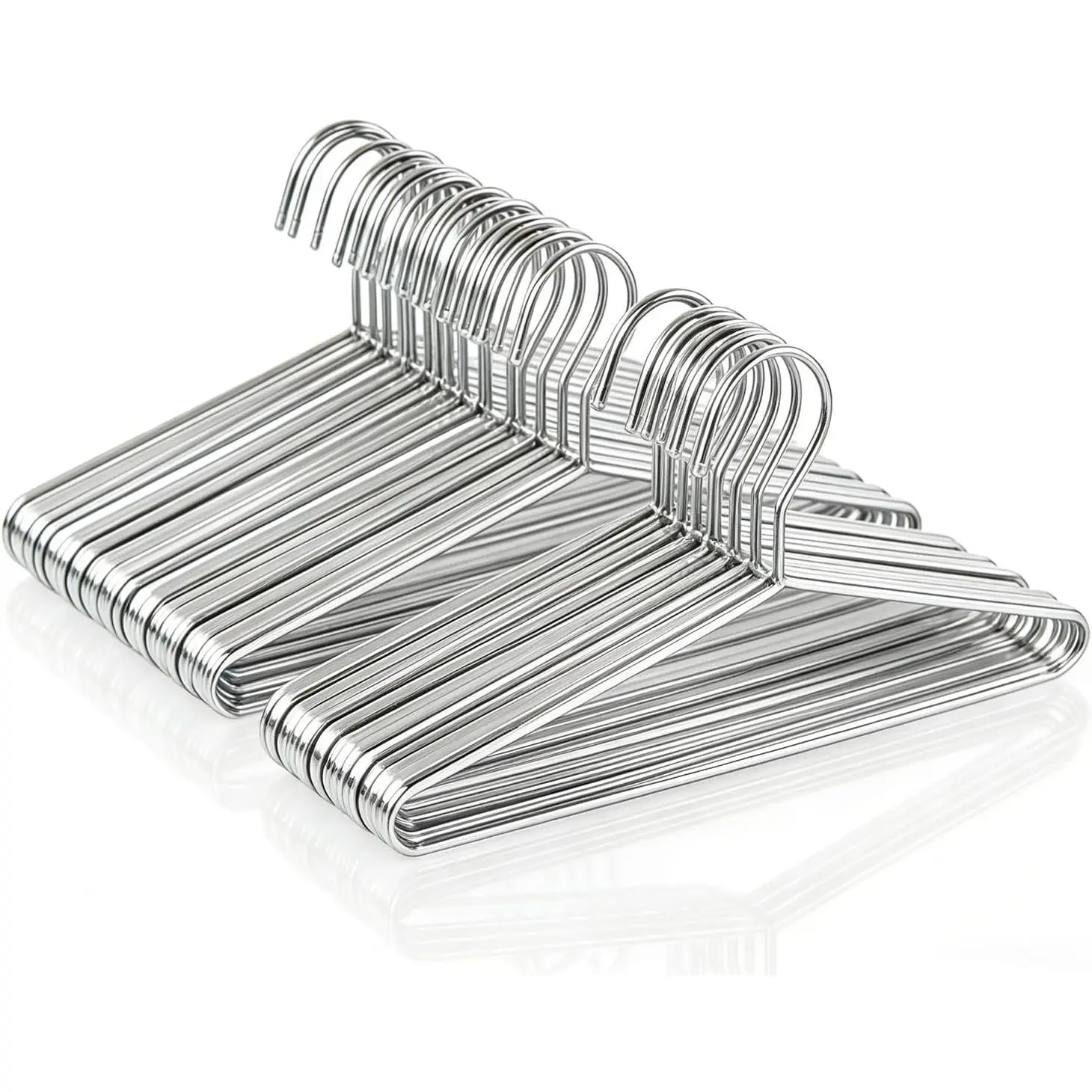 50 Pack Metal Coat Hangers Clothing Hangers Heavy Duty, Stainless Steel for Coat Clothes Shirt Suit Pant, 16.4 Inch Silver Wire Hanger