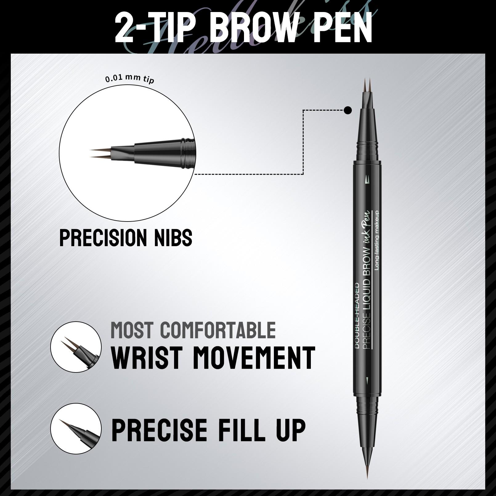 Waterproof Sweat-Proof Smudge-Free Eyebrow Pencil, Liquid Dual-Ended 2-In-1, Long-Lasting Color Lock, Perfect Gift Waterproof Sweat-Proof Smudge-Free Eyebrow Pencil, Liquid Dual-Ended 2-In-1, Long-Lasting Color Lock, Perfect Gift