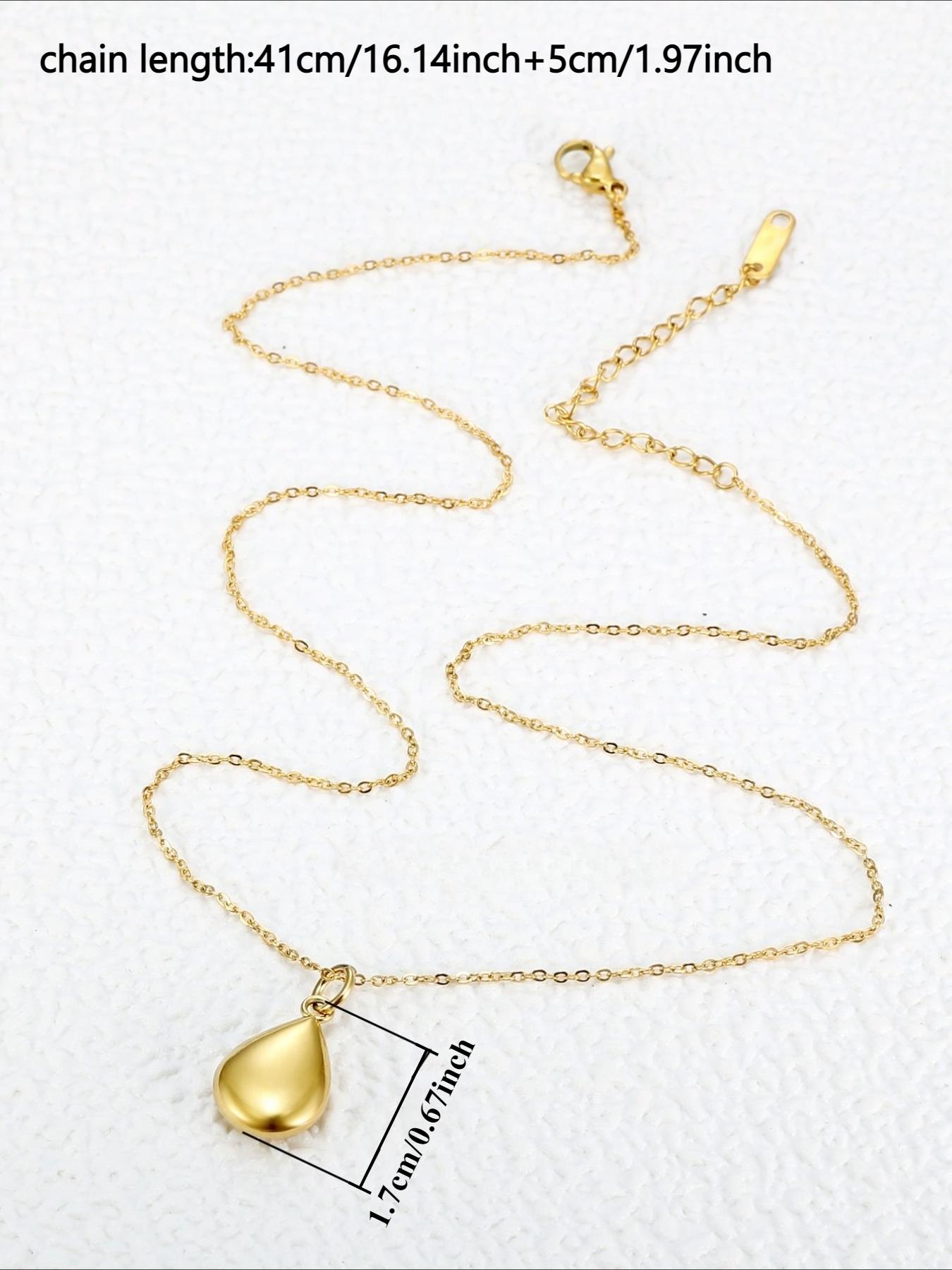 Retro Smooth Water Droplet Pendant Necklace Made of Stainless Steel, Hypoallergenic and Colorfast, with A Niche Design, Light Luxury and Versatile Necklace, Suitable for Daily Commuting and Dating Accessories