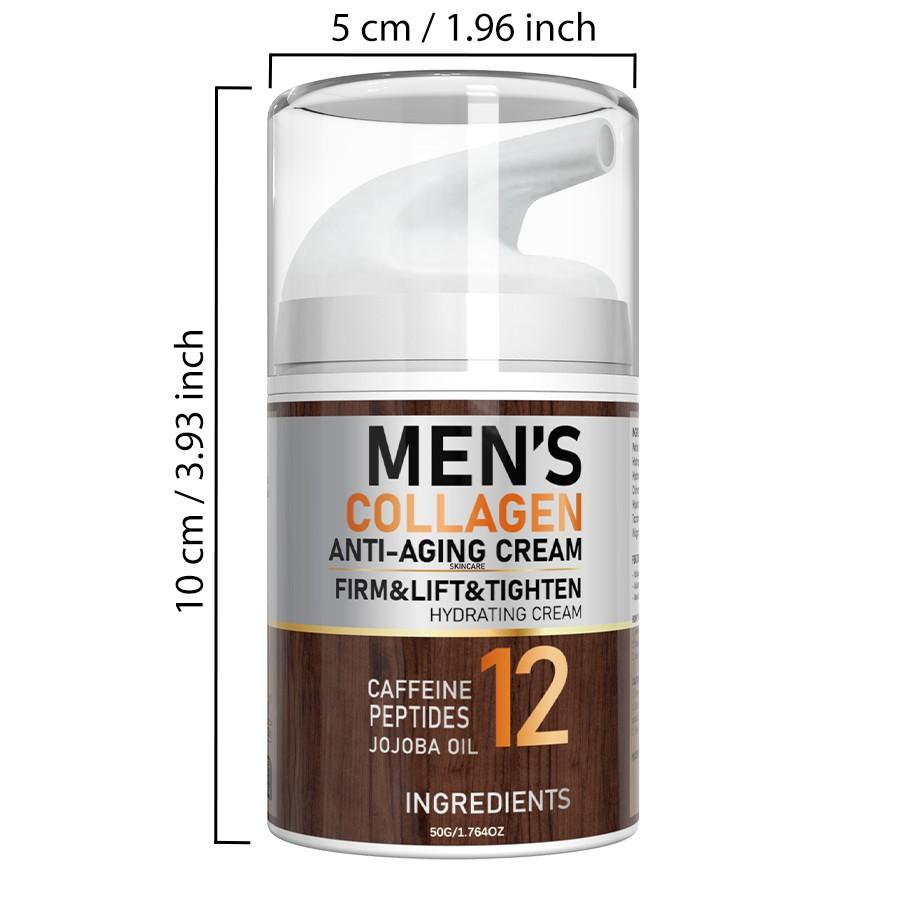 50G Men's Retinol Collagen cream,Moisturizer with Hyaluronic Acid and Caffeine Peptides Niacinamide Jojoba Oil Firms and Lifts,Make the skin look smoother,Alcohol-free, Suitable for All Skin Types,Suitable as a gift for father or husband