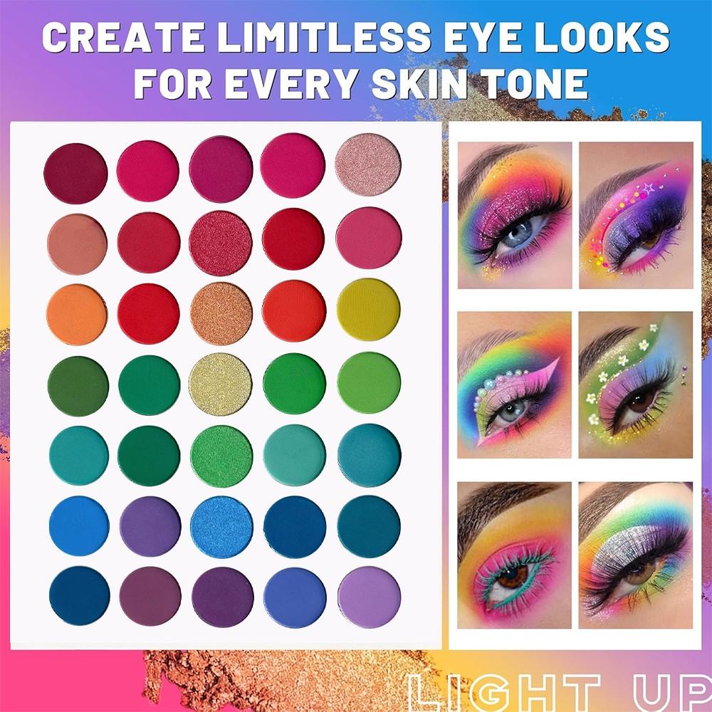 65 Color Eyeshadow Palette, Long Lasting Highly Pigmented Shimmer & Matte Shades Palette, Colorful Eye Makeup Products for All Styles and Occasions
