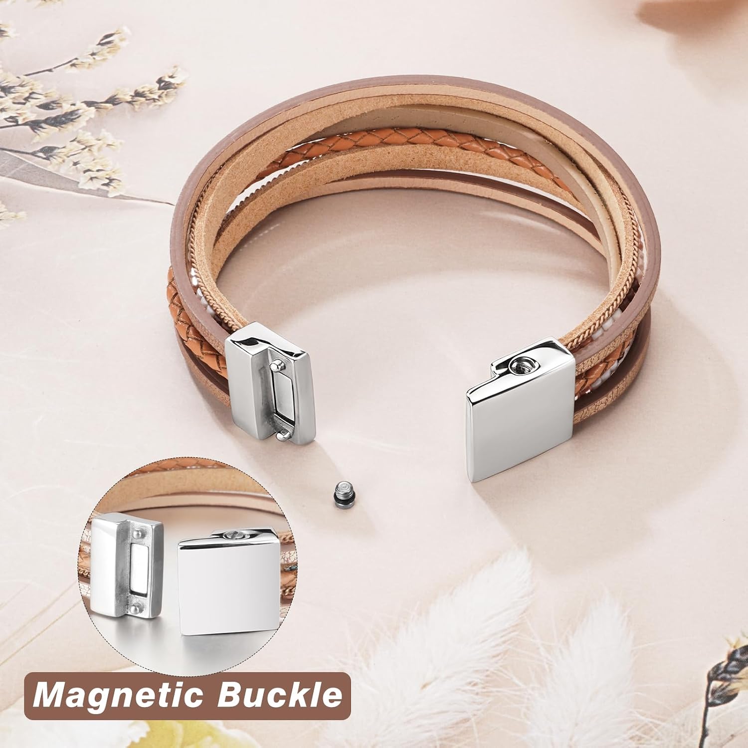 Urn Bracelet for Ashes Boho Cremation  for Ashes Stainless Steel Memorial Cremation Bracelet Ashes  for Women