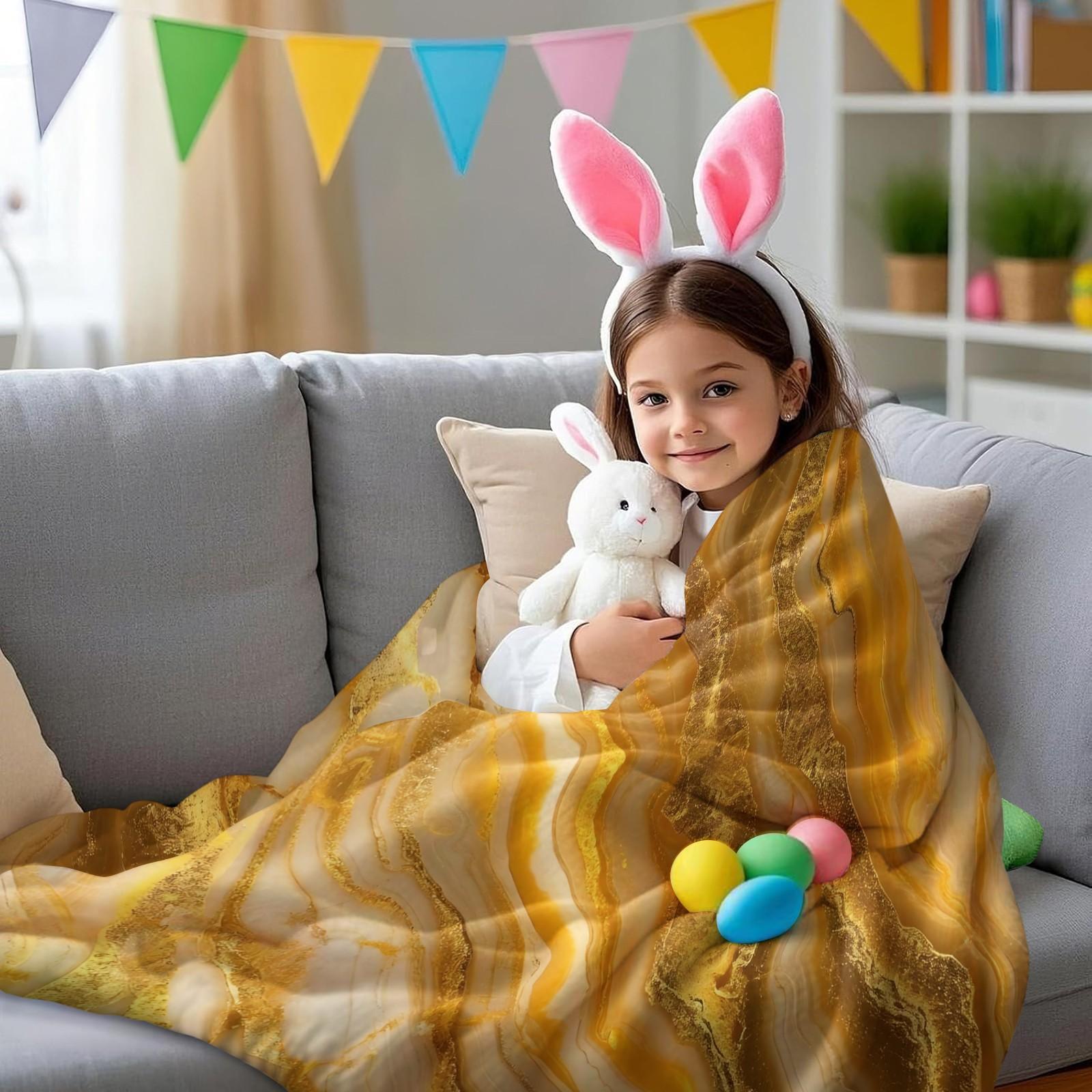 Modern Luxury Marble Print Flannel Blanket, Soft and Fluffy, Warm and Breathable, Ideal for Fluid Art Enthusiasts to Use at Home, in the Office or While Traveling, and an Excellent Gift for Family and Friends