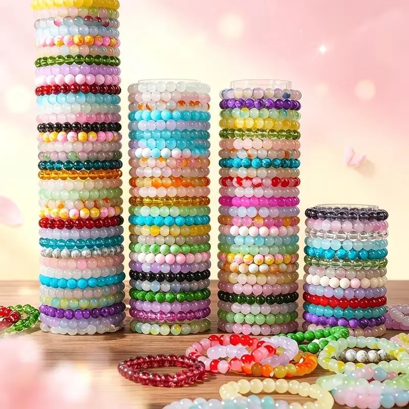 15Pcs Multicolor Glass Bead Elastic Stretch Bracelet Sets Handmade Cute Minimalist Stackable Bangles Trendy Fashion Jewelry for Women Teen Girls Ideal Daily Casual Wear All Seasons Perfect Valentine’s Day Birthday Holiday Gift for Her, Bracelets
