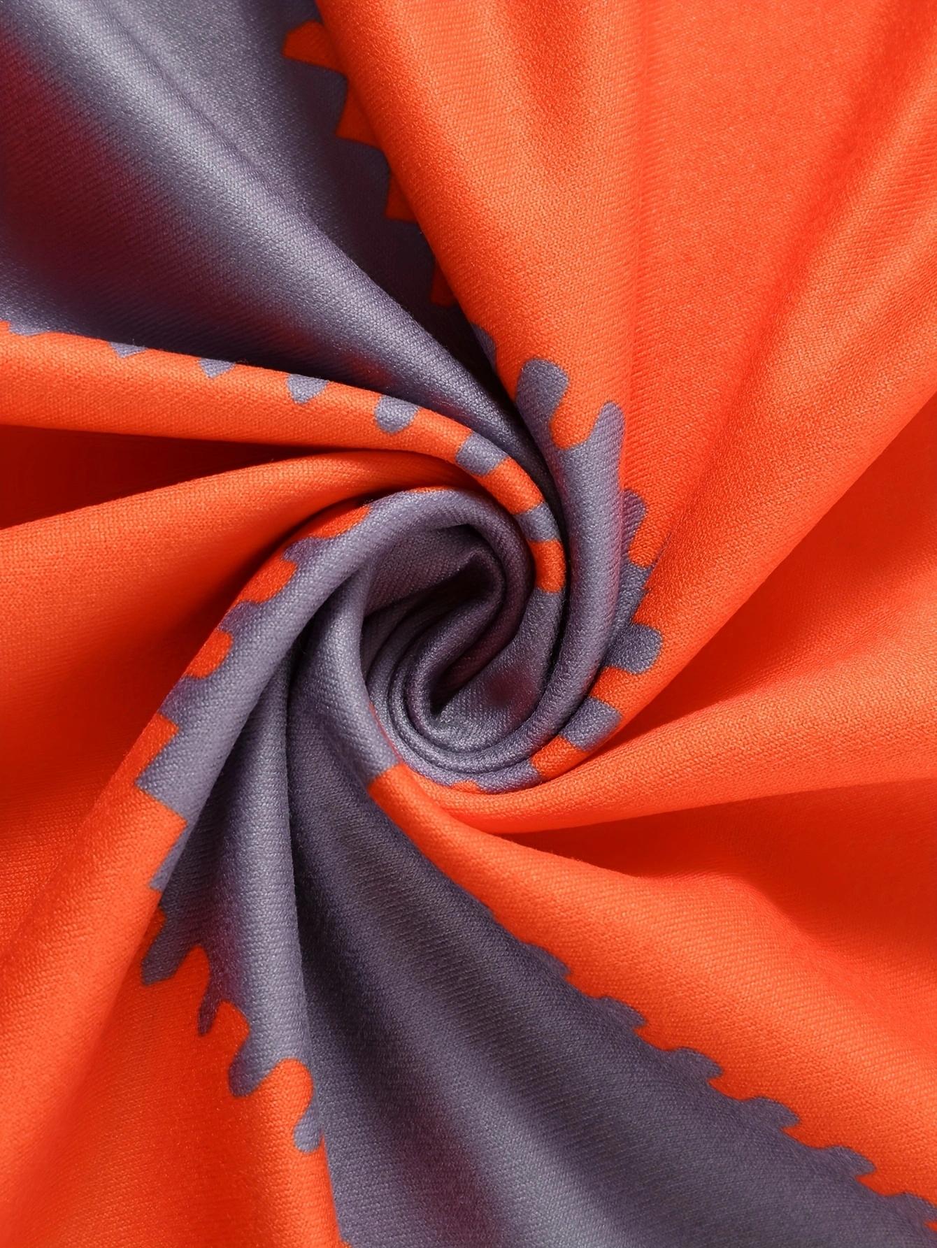 Women's Striped Patchwork Casual Two-Piece Set, Spring & Fall Fitted Round Neck Short Sleeve Top and Long Pants, Womenswear