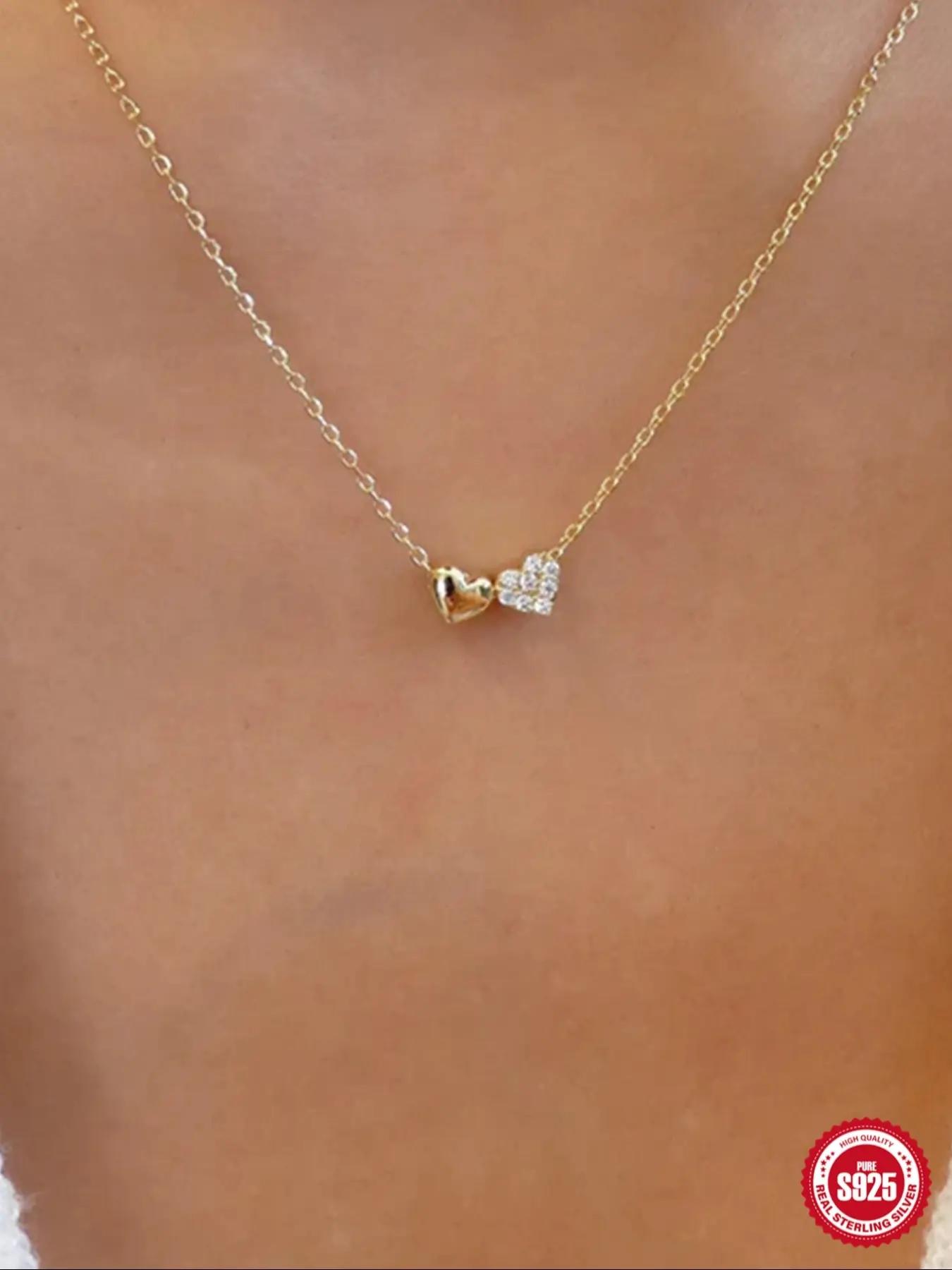 S925 Sterling Silver Fashion Flower Design Artificial Zircon Decor Necklace, Elegant Jewelry for Women for Party, Daily Decor, Trendy All-match & Exquisite Jewelry for Birthday Gift, Cubic Zirconia Pendant