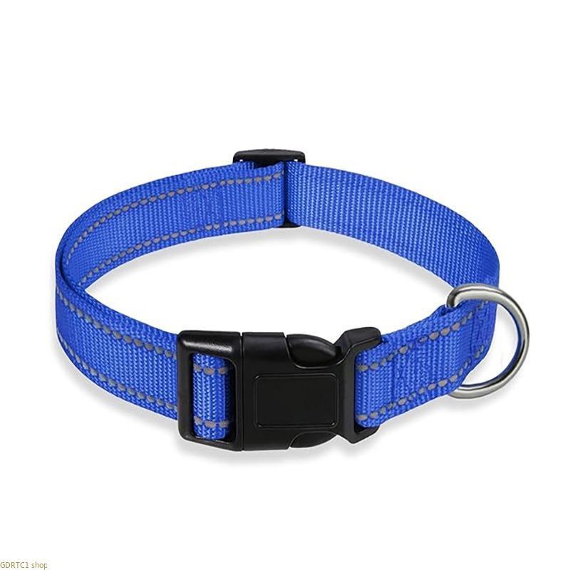 2PCS Woven Fabric Reflective Dog Collar with High Vis Strips, Adjustable Small/Medium Pet Neck Collar for Night Safety Walking Supplies, Easy Cleaning, Classic