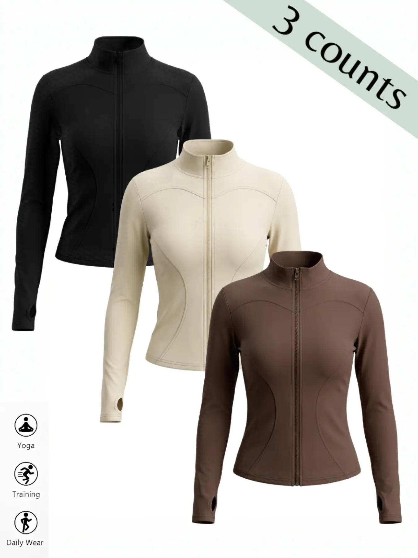 Black, beige, coffee brown