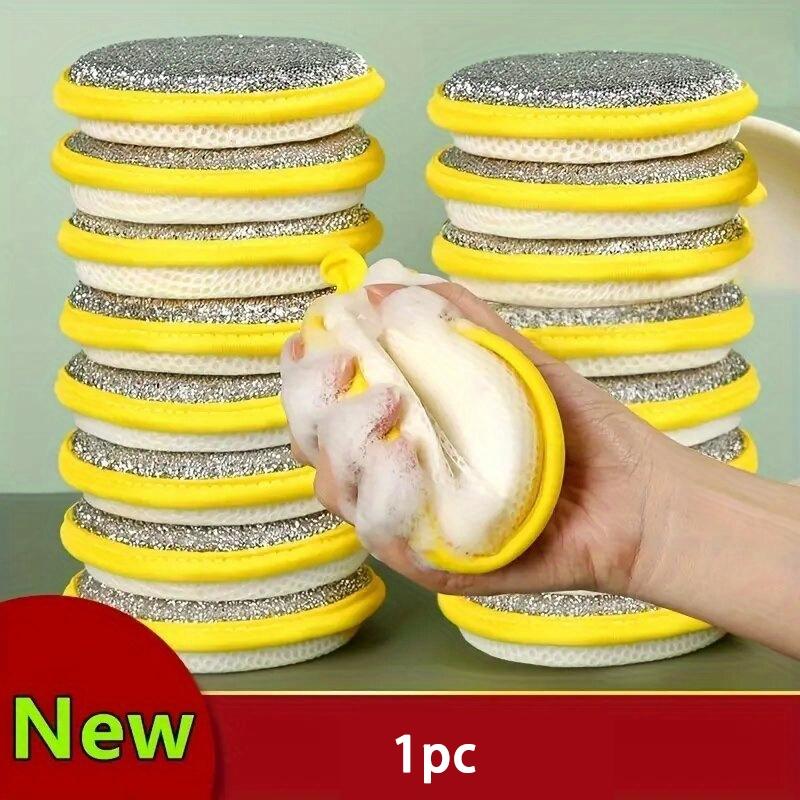 Multifunctional Kitchen Cleaning Sponge and Scrubber, Durable Washable Polyester Bowl Cloth, and Sand Texture Surface, Sponges Scrubbers