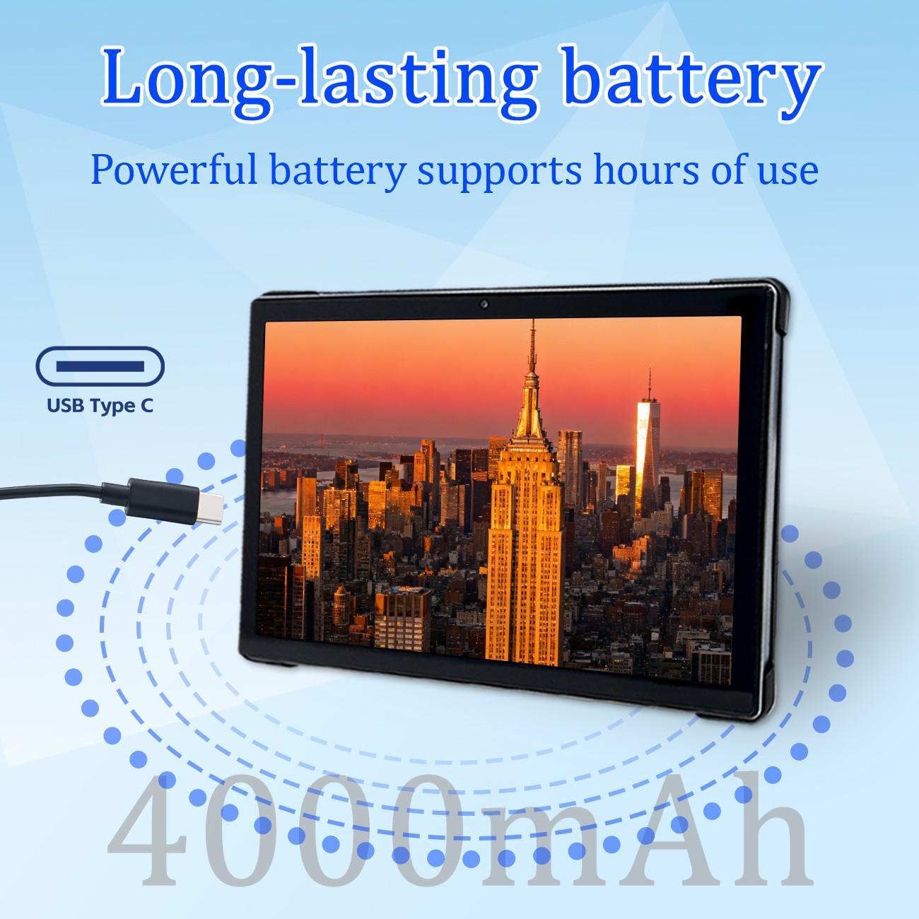 Spring New 10.1-Inch Adult Tablet Bundle | 2-in-1 Laptop / Gaming Tablet | 5G WiFi HD Screen Dual Camera | Shockproof Case + Free Headphone Mouse Keyboard | Office & Learning Tablet | Educational & Entertainment Device | For Men & Women - Blue/Pink