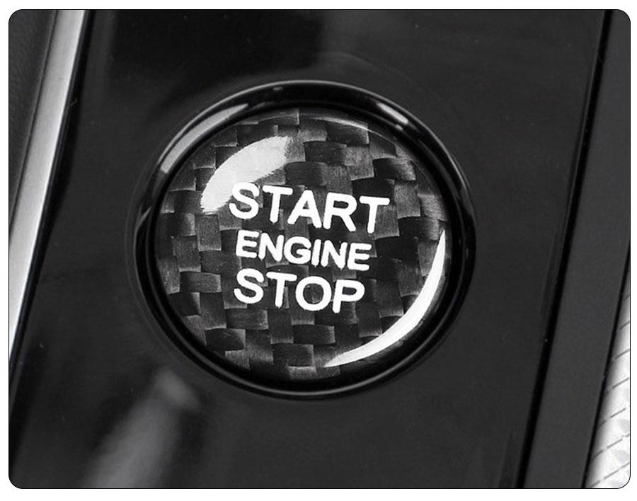 For Audi Real Carbon Fiber Ignition Engine Start Stop Button Trim Protect Stickers For A5 A7 A4L A6L Q3 Q5L Accessories  Black and Red Are Available Anti-Scratch Protection Enhances Texture for a More Premium Look Sticker For Cars