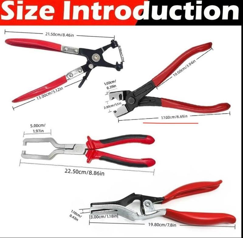 Professional Hose Clamp Kit, Fuel Line Disconnecting &Dismounting Tool Set for Automotive Maintenance,Multifunctional Pipe Clamp for Car Repair, Car Accessories