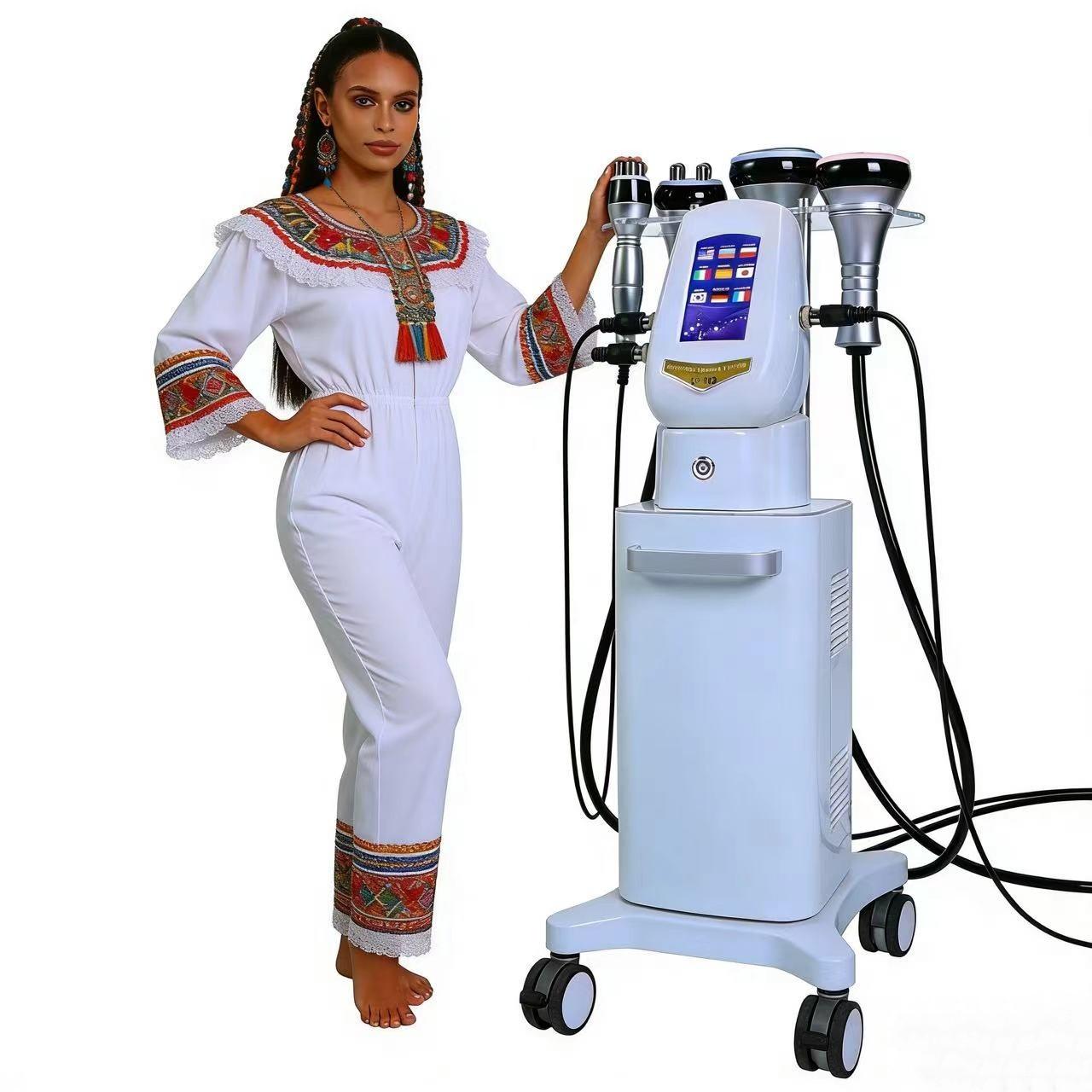 4-In-1 Facial Care Ultrasonic Fat Suction Cavitation Machine, Skin Tightening Muscle Lifting Device, Multi-Functional Massage Tool for Spa