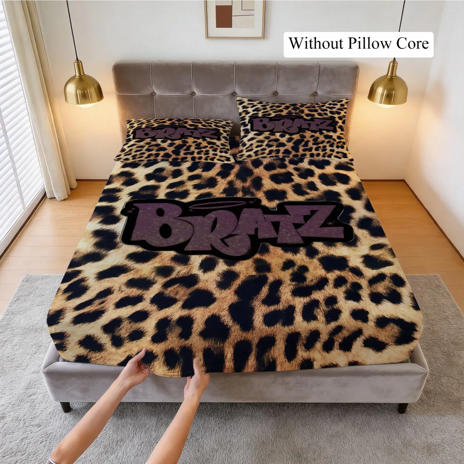 Bratz Printed Pattern Bed Sheet Set, 1 Bed Sheet With 2 Pillowcases (Excluding Pillow Core), y2k Personalized And Fashionable Bedding Decoration For Teenage And Adult Bedrooms, Suitable For Decoration And Gifts