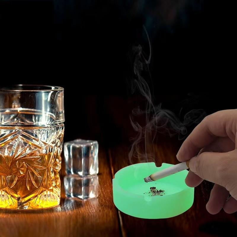 3pcs Silicone Ashtray Set, Luminous Design, Durable & Portable, Ideal for Outdoor Use, Perfect Gift for Smokers