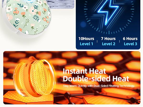 [Buy1 Get 1 Fan] FrSara Hand Warmers, Rechargeable Electric Hand Warmer, 4000mAh Last 10 Hours, Double-sided heating, 3-Level Heat, 2 seconds rapid heating, w/Strip, Display, Light, Ideal for Camping Hiking Skiing Raynauds, Christmas Gift