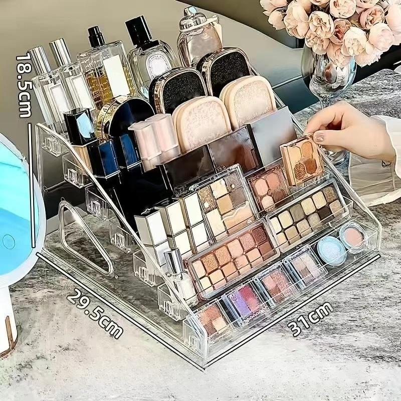 Clear Acrylic Display Stand Multi-Tier Step Riser Shelf for Collectibles, Anime Figures, Badges, Pops & Figurines – Versatile Organizer for Home, Retail & Live Stream Showcase, Dustproof Display Rack for Desk Storage & Collection Exhibition