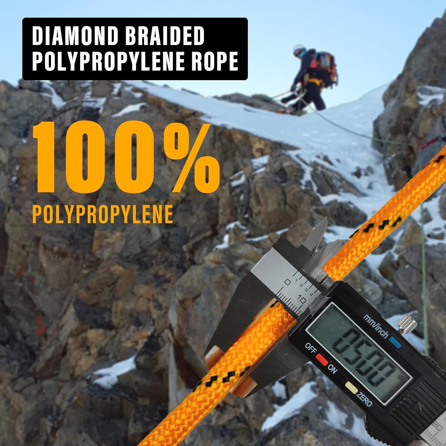 Braided Polypropylene Rope Nylon Rope Mix Thick Heavy Duty Ropes 1/2 inch 100ft High Strength  for Clothesrope Camping Hiking and Other Outdoor Activities Orange 100ft