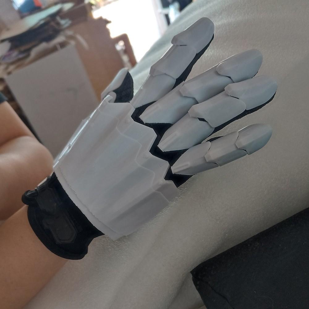 3D Printed Punk Mechanical Gloves, Futuristic Gothic Wearable Hand Armor, Neutral Tech Style Role Play Exoskeleton Gear