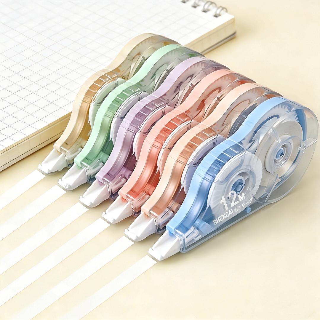 6pcs Macaron Color Correction Tape, Anti-Drop Silent Design, Portable Unique Style, No Residue No Trace, School Writing Quick Proofing