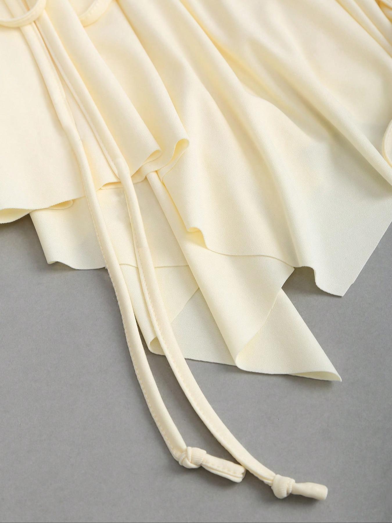 Irregular Hem Adjustable Drawstring High Waist Short Skirt, Fashion Side Ruched Skirt, Sweet & Edgy Street Style, Bottom