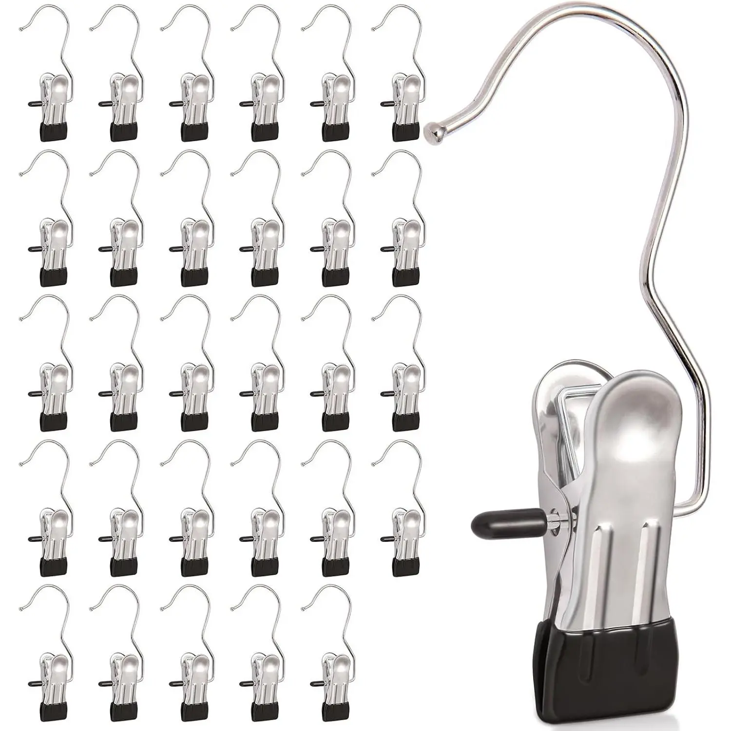 30 Pack Heavy Hanger Clips for Closet, Laundry Hooks Hanging Clips, Clothespin for Clothes Pants, Clothes Pins Multi-Purpose Clip Big Hangers & Pants Clip Hangers for Hats Socks Towels Travel