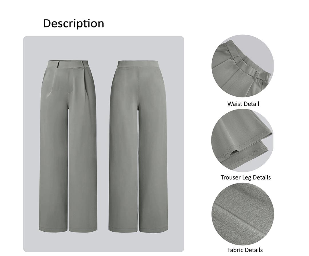 Women's Straight-Leg Loose-Fit Pants, Casual Chic Trousers, Simple Versatile Design, Soft, Skin-Friendly and Stretchy Fabric for All-Season Wear