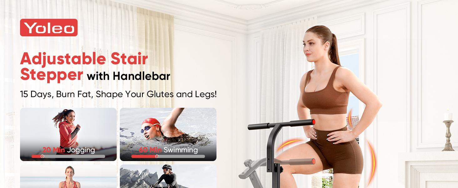 YOLEO Steppers for Exercise at Home, Adjustable Stair Stepper with 3 Workout Modes,Folding Cardio Stair Master with Adjustable Handlebar&Oversized Pedal,90% Pre-Assembled Stair Climber with Caster Mat YOLEO Steppers for Exercise at Home, Adjustable Stair Stepper with 3 Workout Modes,Folding Cardio Stair Master with Adjustable Handlebar&Oversized Pedal,90% Pre-Assembled Stair Climber with Caster Mat