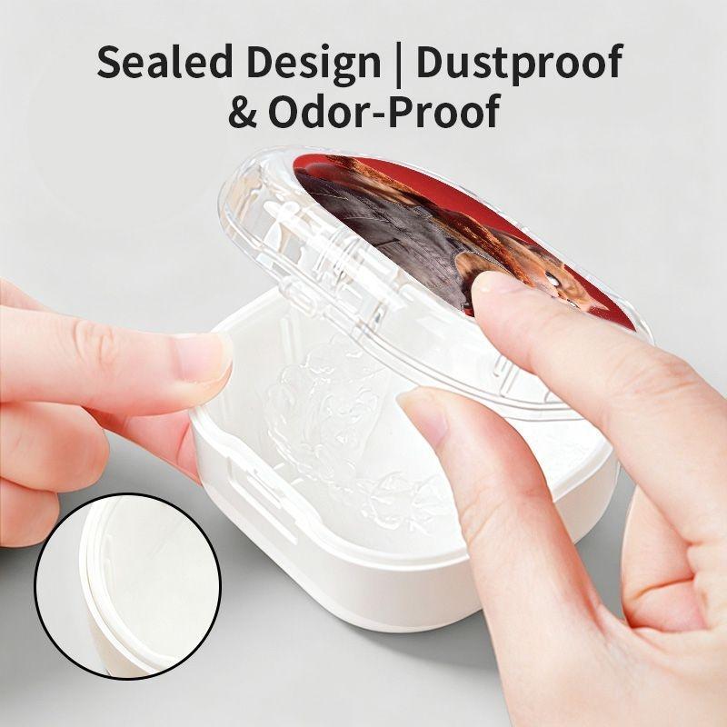 Cute Watercolor Duck Printed Braces Box, Sealed Portable Denture Box, Universal Orthodontic Retainer Storage Case for Adults and Kids, Dust-Proof Moisture-Proof Drop-Resistant Invisible Braces Storage Box