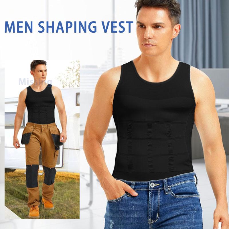 CATTIBOR 1/2/3/4 Pack Men Round Neck Compression Tank Top,Men Shaping Vest,Men Sleeveless Shirt Shapewear,Men GYM Workout  Fitness Shirts Tank Tops Shirts Menswear & Underwear,Men's Underwear For All Seasons