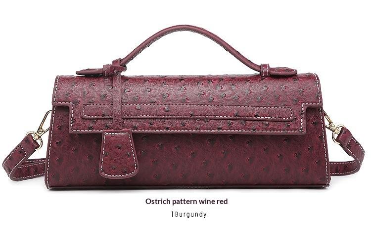 NOVEL Best-Selling New Arrival: Premium Ostrich-Print Handbag for Women, Luxury Niche Clutch, Unique Design, Retro Colors, Shoulder/Crossbody Bag, Elegant Evening Bag, Kelly Bag