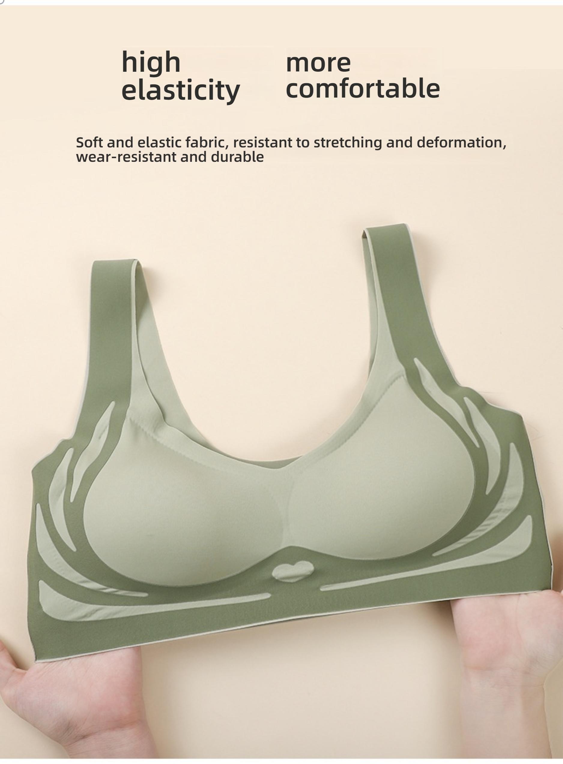 Wireless Backless Fixed Cup Anti-Gravity Soft Support Small Bust Lift Prevent Sagging Underwire Bra, Plus Size Women's Bras