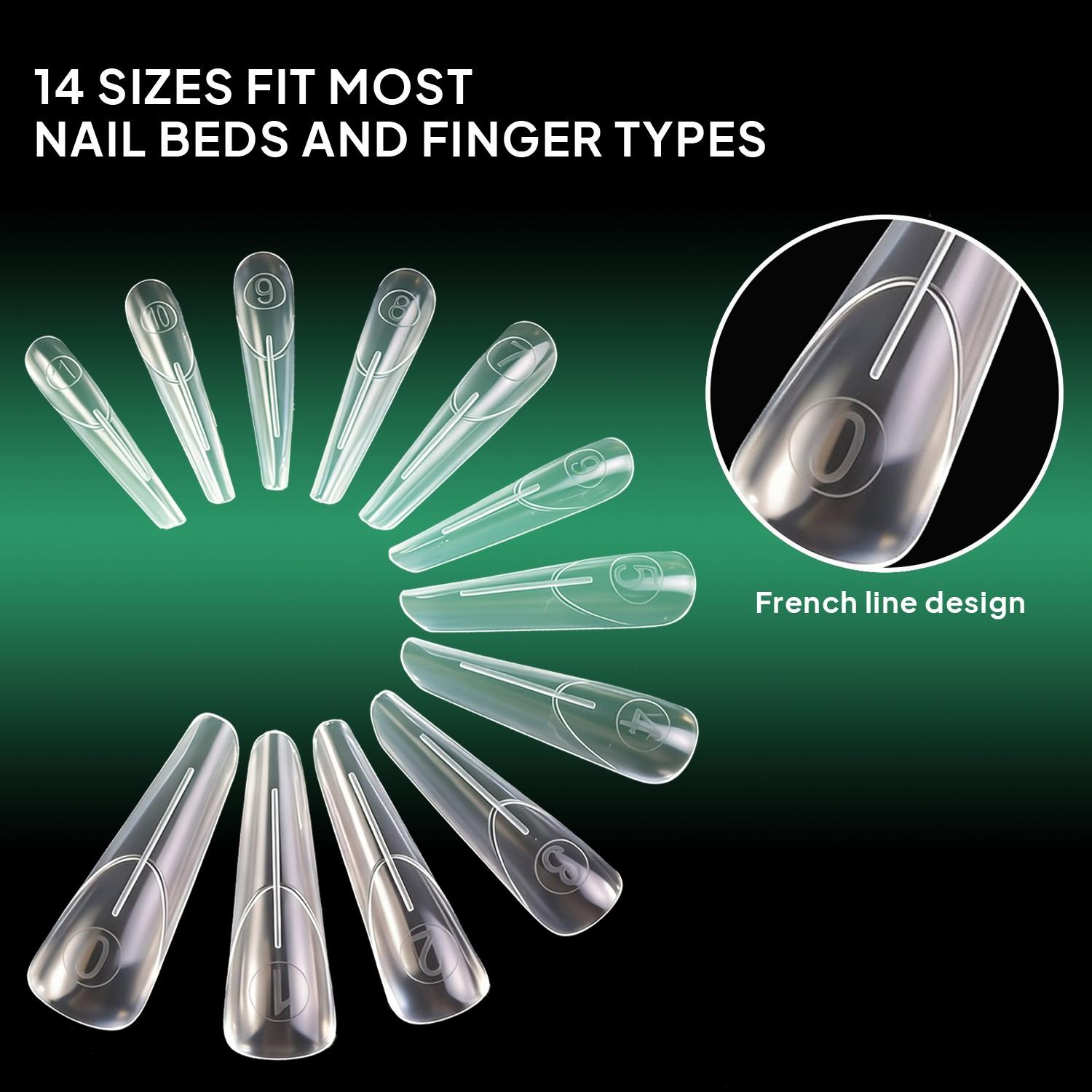 140Pcs French Dual Forms C-Curve Ultra-Thin Transparent Shaping For Salon & Home Use