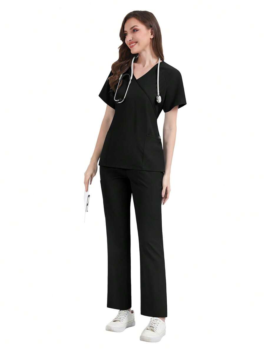 Slim-fit Unisex Summer Skincare Clothing | Short-sleeved Tops and Pants Set for Pet Hospitals, Beauty Salons, Spas, and Senior Care