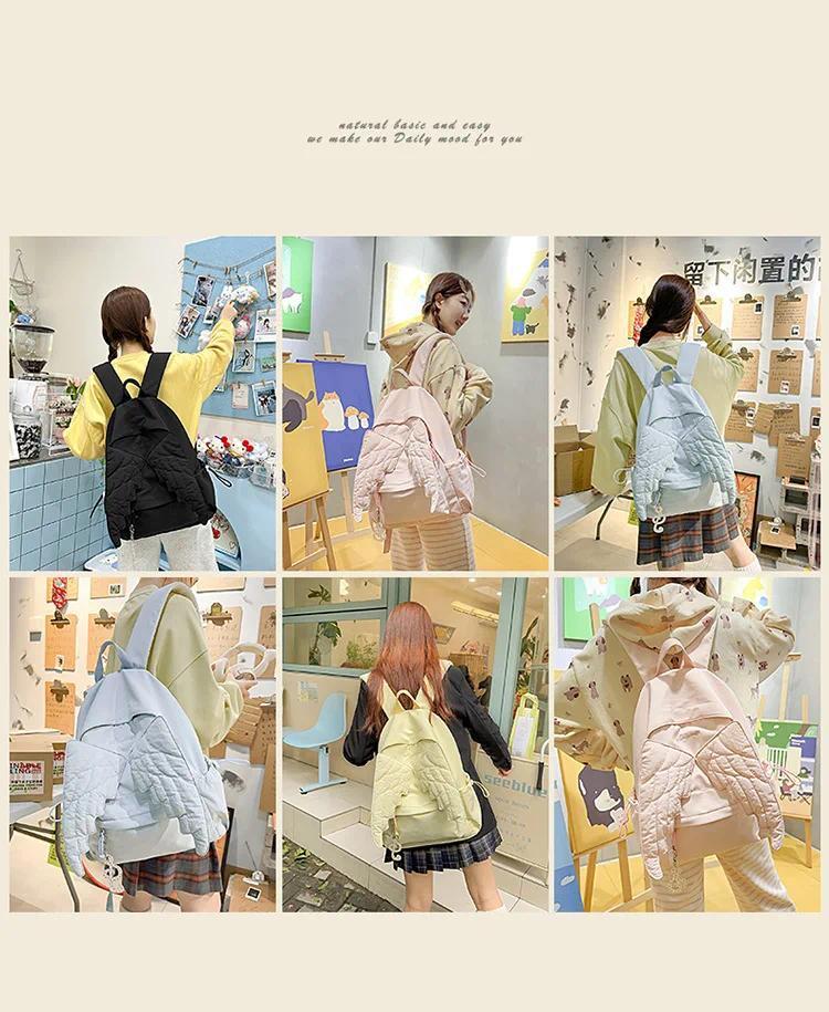 Angel's Wings Backpack for Girls Fashion School Bag for College Students Women Large Capacity Book Bag Lady mochila femininas