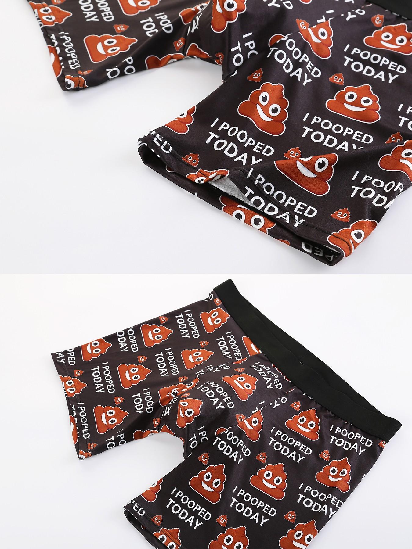 Men's Funny 'i Pooped Today' Print Briefs, Creative Fun Pattern Underwear, Comfortable Elastic Waist Boxer Shorts, Humorous Prank Gift