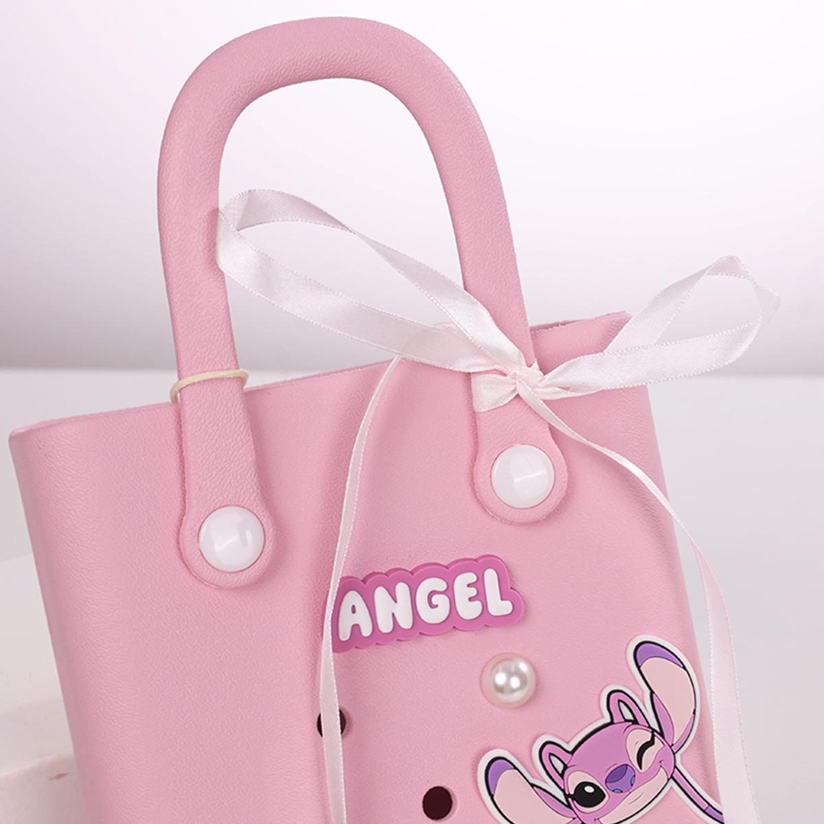 Disney Lilo & Stitch Collection Holes Small Handheld Bag - Lightweight Beach & Grocery ShoppingBag,Stitch Collection Mini Lunch Bagfor Women & Girls,Must-Have for Going Out