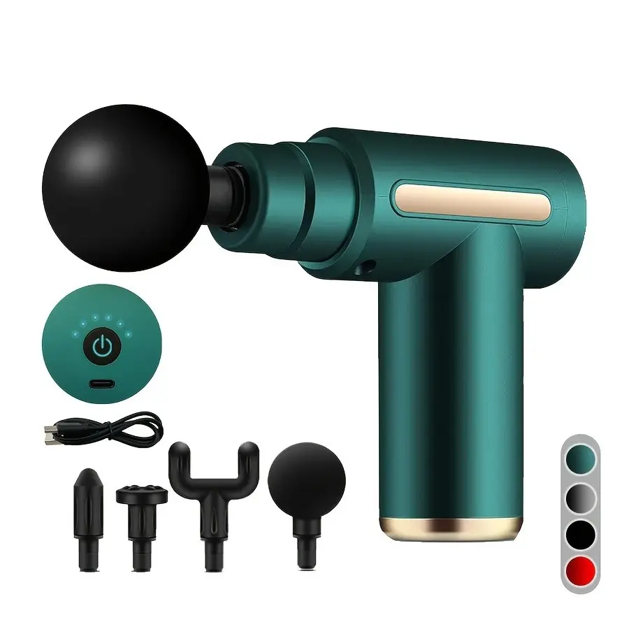 Portable 4-In-1 Massage Gun, Neck Shoulder Relaxer, 6-Level Vibration Adjustment, Handheld Electric Massager, Ideal Gift for Men and Women