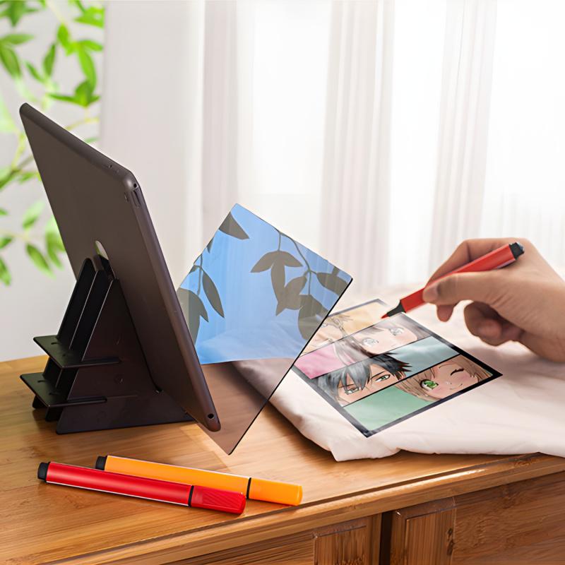 Lightweight And Portable Optical Drawing Tracing Pad Optical Projector Painting Copy Board Mirror Reflection Projection Tracing Plate Board Comic Tracer Art Stencil Tool with Phone/Pad Xmas Gift for,Students,Sketching,Painting Art Drawing Supplies